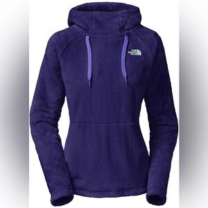 The North Face purple fleece drawstring plush hoodie size small women